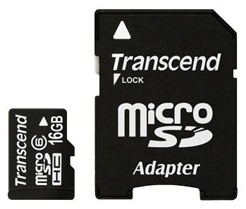 Transcend MicroSDHC 16GB Class 6