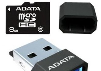 A-Data MicroSDHC 8GB Class 10 + USB Reader V3