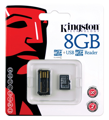 Kingston MicroSDHC 8GB Class 6 + USB Reader