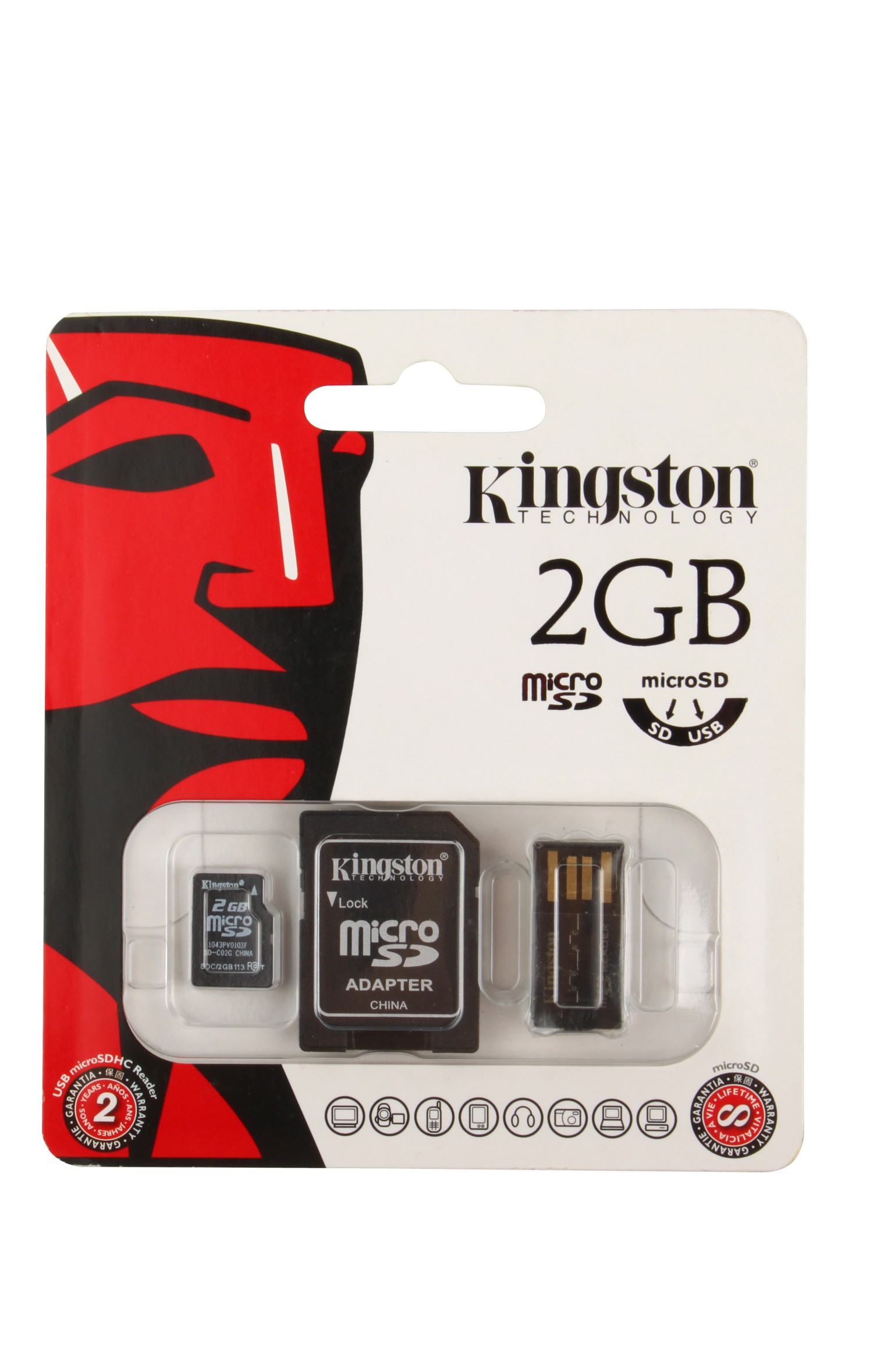Kingston MicroSD 2GB + USB Reader G2