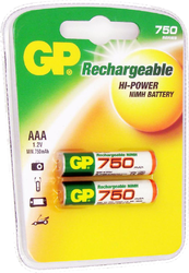 Фото аккумуляторной батарейки GP 75AAAHC-BC2PET-G