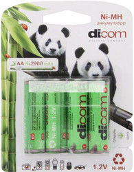 Фото аккумуляторной батарейки Dicom Panda AA-2900 4 шт