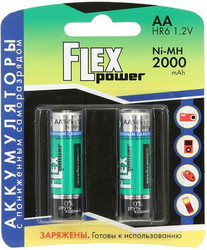 Фото аккумуляторной батарейки Flexpower NMH-HR6PC-2000-B2