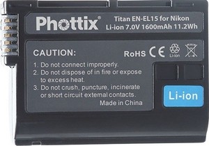 Фото аккумуляторной батареи Phottix EN-EL15