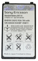 Фото аккумуляторной батареи Sony Ericsson BST-35