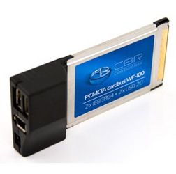 Фото адаптера PCMCIA Cardbus на 2 порта USB + 2 порта IEEE 1394 CBR WF-100