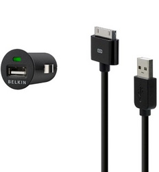 Фото автомобильной зарядки для Apple iPhone Belkin F8Z689 + комплект ChargeSync