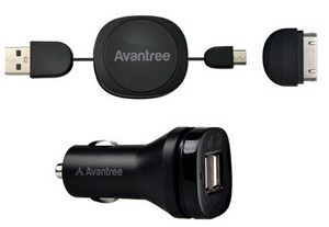 Фото автомобильной универсальной зарядки Avantree Dual USB Car Charger Kit