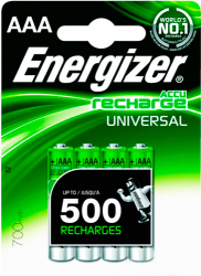 Фото аккумуляторной батарейки Energizer Universal LR03 FSB4
