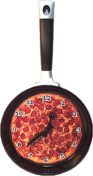 Фото настенных часов Эврика Сковородка с пиццей