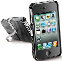 Фото карбонового чехла для iPhone 4 Cellular Line Odeon