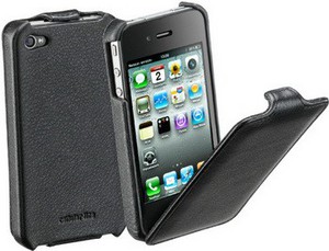 Фото кожаного чехла для iPhone 4 Cellular Line Flap