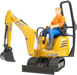 Фото мини-экскаватор JCB 8010 CTS и рабочий Bruder 62002