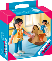 Фото Playmobil Малыш на лошадке-качалке с мамой 4744