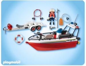 Фото Playmobil Пожарная лодка с прицепом 4823