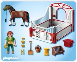 Фото Playmobil Шайрская лошадь со стойлом 5108