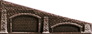 Фото стена усеченная с закрытыми арками и опорами NOCH 58132