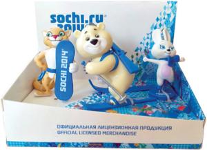 Фото талисманы Белый Мишка, Зайка и Леопард Sochi 2014 GT7048