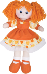 Фото куклы Gulliver Апельсинка в платье с сердечками 40 см 30-11BAC3497