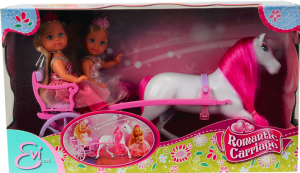 Фото куклы Simba Две Еви-принцессы + лошадь с каретой 12 см 5736646