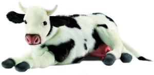 Фото корова черно-белая лежащая 45 см Hansa 4781