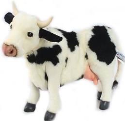 Фото корова стоящая черно-белая 40 см Hansa 4775K