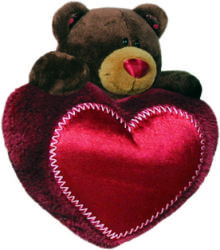 Фото медведь Choco на сердце 20 см Orange C012/20