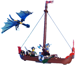 Фото конструктора LEGO Vikings Ладья викингов против дракона Виверна 7016