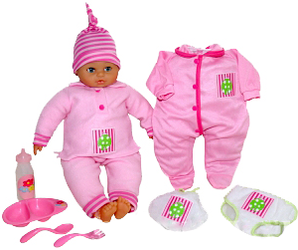 Фото куклы Lissi Пупс функциональный с одеждой и аксессуарами 36 см 94-366