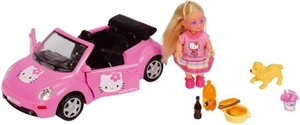 Фото куклы Simba Еви Hello Kitty на машине с собачкой 5737843