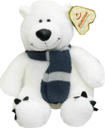 Фото Aurora Медведь белый с шарфом 25 см 51-570