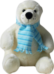 Фото Fluffy Family Медведь белый с шарфом 30 см 93246