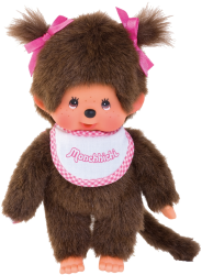 Фото Monchhichi Девочка в белом слюнявчике 45 см 255530