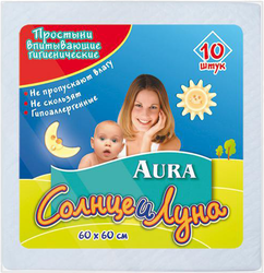 Фото пеленок Aura Пеленки гигиенические 60 х 60 см 10 шт.
