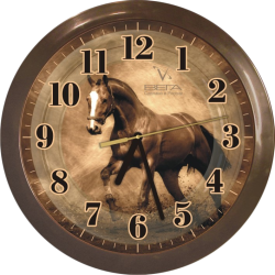 Фото настенных часов Вега Темная лошадь П1-9/6-186