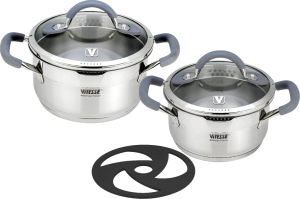 Фото набора посуды Vitesse «UniQ» Collection VS-2120 из нержавеющей стали