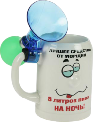 Фото белой кружки Русские подарки Лучшее средство от морщин - 8 литров пива на ночь! 114303