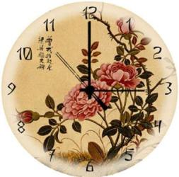 Фото настенные часы Феникс Китайская Роза 21125