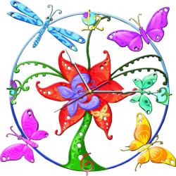 Фото настенных часов ТИАРЕЛЛА Бабочки стрекозы СН01