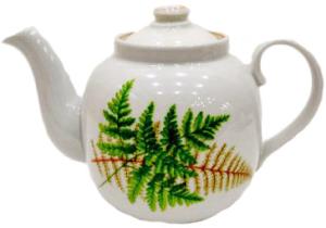 Фото чайника для заварки чая Дулевский Фарфор Янтарь Папоротник 49402 1.4 л
