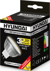 Фото LED лампы Hyundai 3W GU5.3 3000K