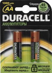 Фото аккумуляторной батарейки Duracell HR6-2BL 1300mAh