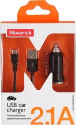 Фото автомобильной универсальной зарядки Maverick MicroUSB 2.1A
