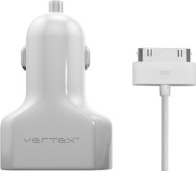 Фото автомобильной универсальной зарядки Vertex Slim Line CC2USBS30PINIPHWH