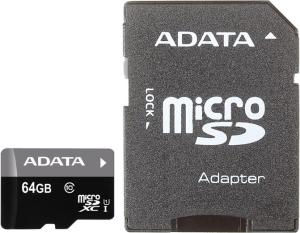 Фото флеш-карты ADATA MicroSDXC 64GB Class 10 Premier Pro UHS-I U1 + SD адаптер