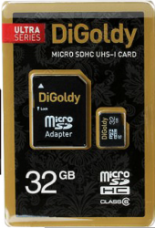 Фото флеш-карты Digoldy MicroSDHC 32GB Class 10 Ultra UHS-I 45Mb/s + SD adapter