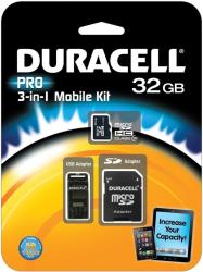 Фото флеш-карты Duracell MicroSDHC 32GB Class 10 + SD + USB adapter
