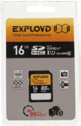 Фото флеш-карты EXPLOYD SD SDHC 16GB Class 10 UHS-1 95 Мб/с