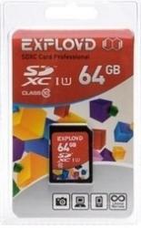 Фото флеш-карты EXPLOYD SD SDXC 64GB Class 10 UHS-1 45 Мб/с