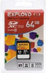 Фото флеш-карты EXPLOYD SD SDXC 64GB Class 10 UHS-1 80 Мб/с